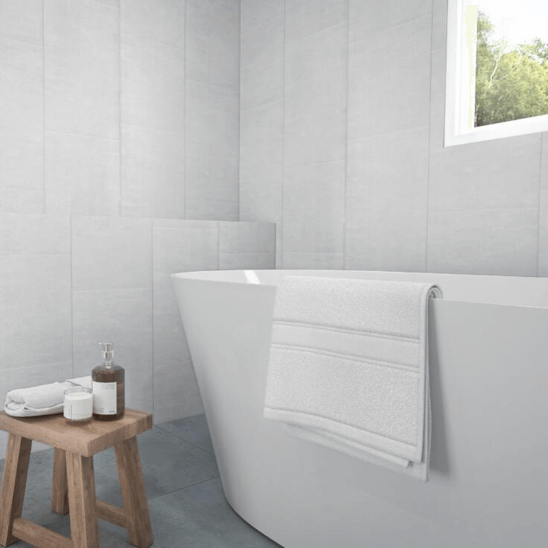 Whitestone Large Tile (matt) 8mm Zest Wall Panels 375mm x 2.6m Pk3 Image